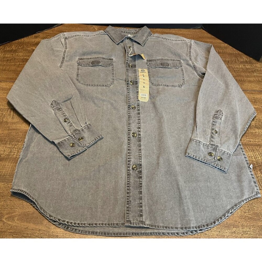 Magellan Woodlake Raven Long Sleeve Shirt Men's Large Gray Workwear Rugged